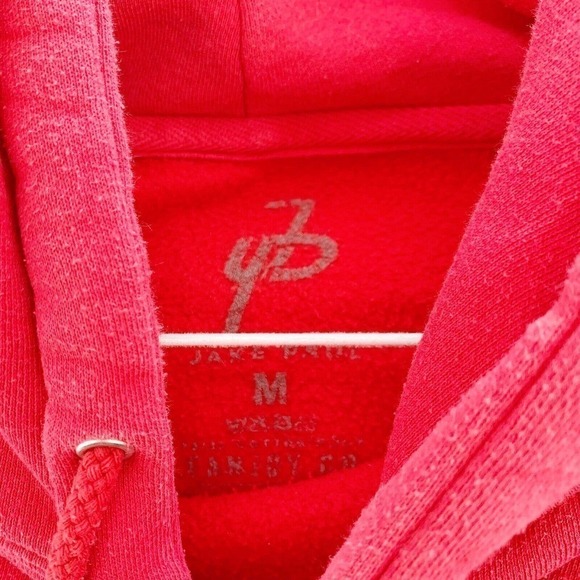 JAKE Paul Paulers Now & Forever Red White Drawstring Hoodie Sweatshirt Medium - Picture 4 of 5